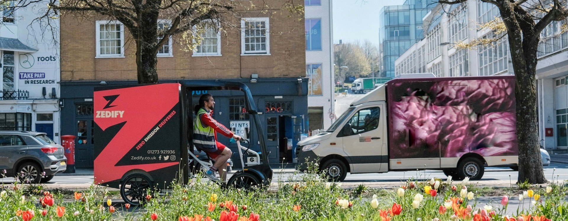 Cycle van in city