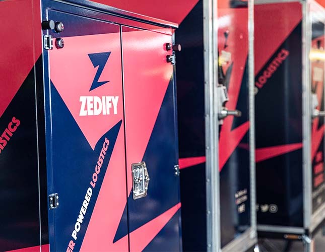 Trikes lined up in Zedify microhub